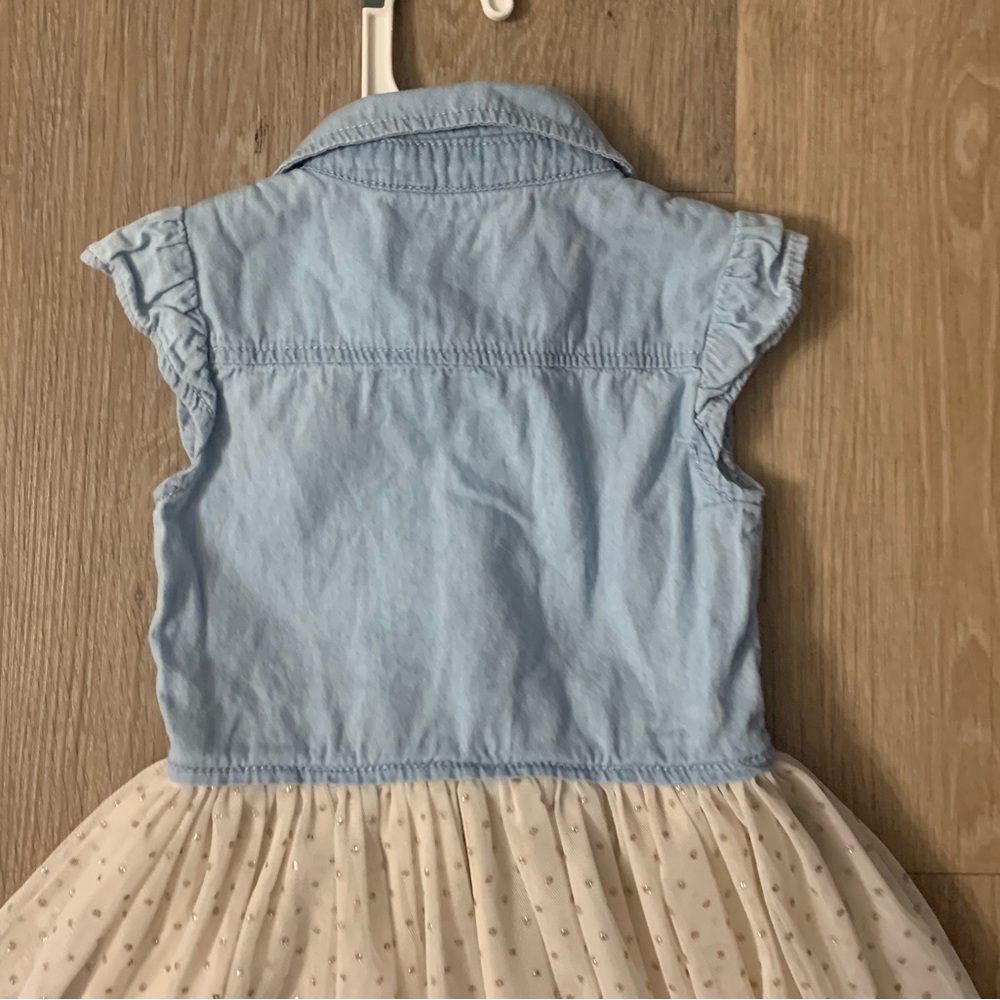 Guess Girl's Size 18 Months Light Blue Denim & Cream Sparkly Tutu Dress - Picture 8 of 9